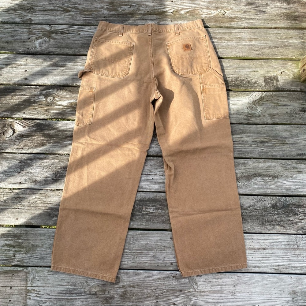 Carhartt Loose Original Fit Tan Carpenter Utility Pants Size 34 x 29